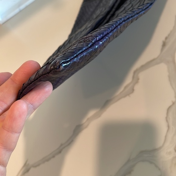 Purple Genuine Snake Leather Clutch